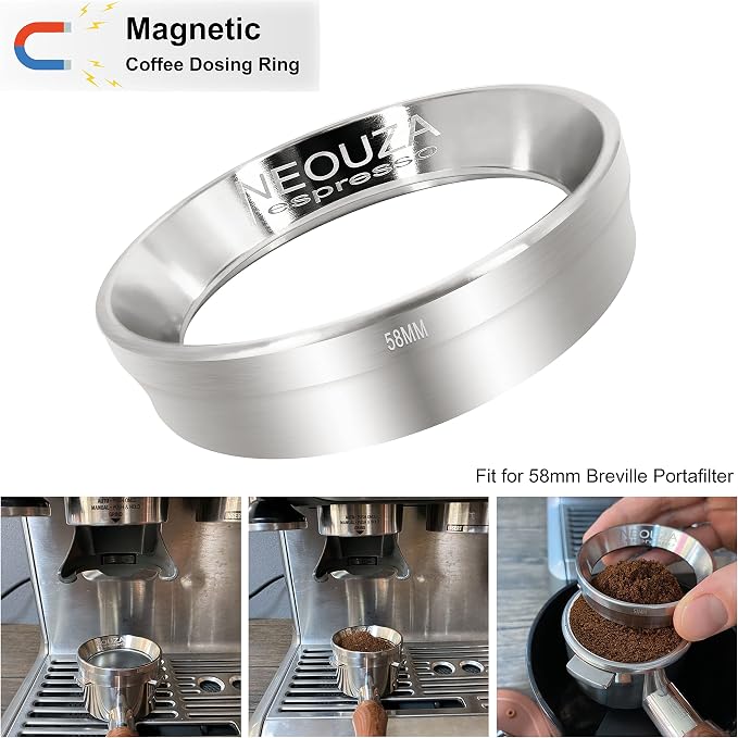 NEOUZA Espresso Dosing Funnel Ring Stainless Steel Compatible - Image 3