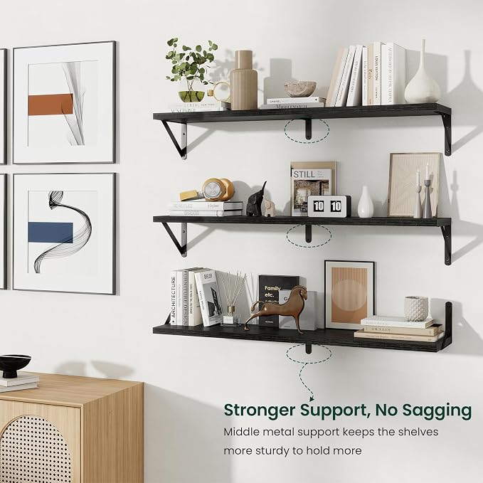 Floating Shelves 8 Inch Deep, 36W x 8D Wall Shelf Set of 2, 60 lbs Heavy Duty - Image 8