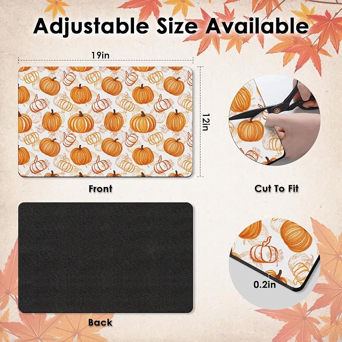 Arttown Coffee Mat for Countertops, Whimsical Pumpkin Doodles Shadows Autumn - Image 3
