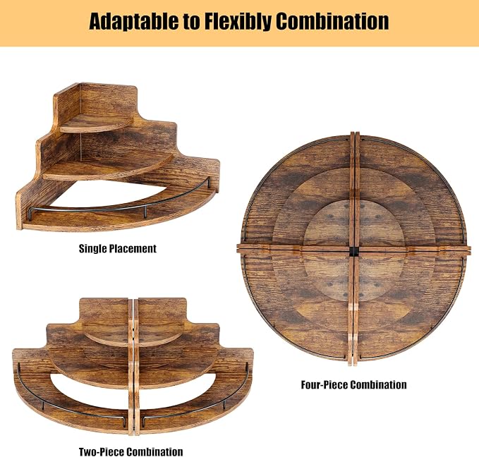 KLM Liquor Bottle Display Corner Shelf, Coffee Syrup Rack Organizer, 3 Step - Image 7