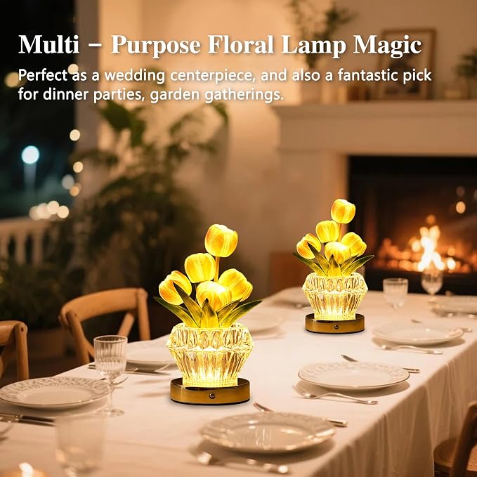 Artificial Purple Tulip Flower Lamp Night Light - Image 6