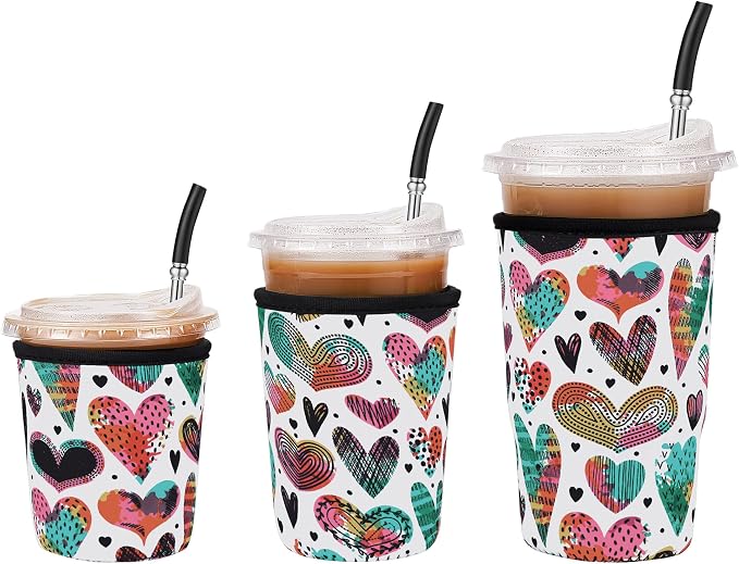 3 Pack Iced Coffee Sleeve Reusable by Cavllson