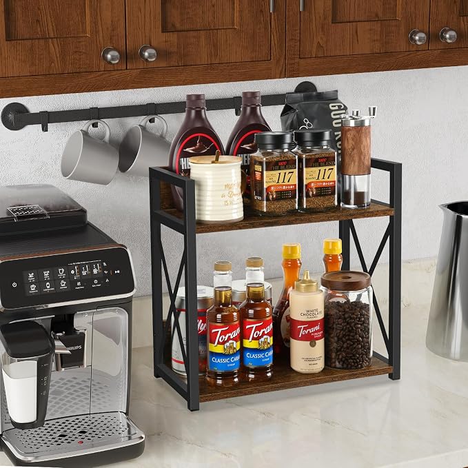 YINMIT Countertop Shelf Organizer, Coffee Bar Accessories, Spice Rack, Coffee - Image 2
