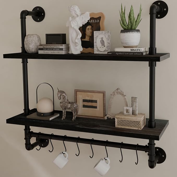 ROGMARS Industrial Pipe Bathroom Shelves Shelving, Kitchen Wall Mounted Shelves - Image 5
