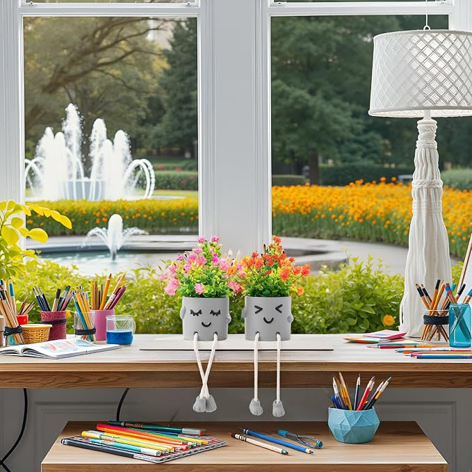 3Pack Fake Plants in Cute Pots, Indoor Faux Plants Decorations Lifelike - Image 8