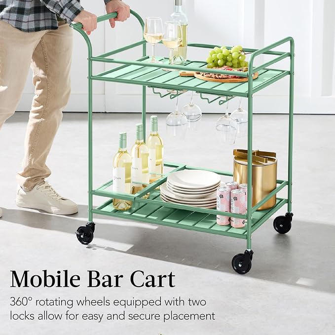 Best Choice Products Rolling Bar Cart, Mobile Home Bar Serving Cart, Serving - Image 5
