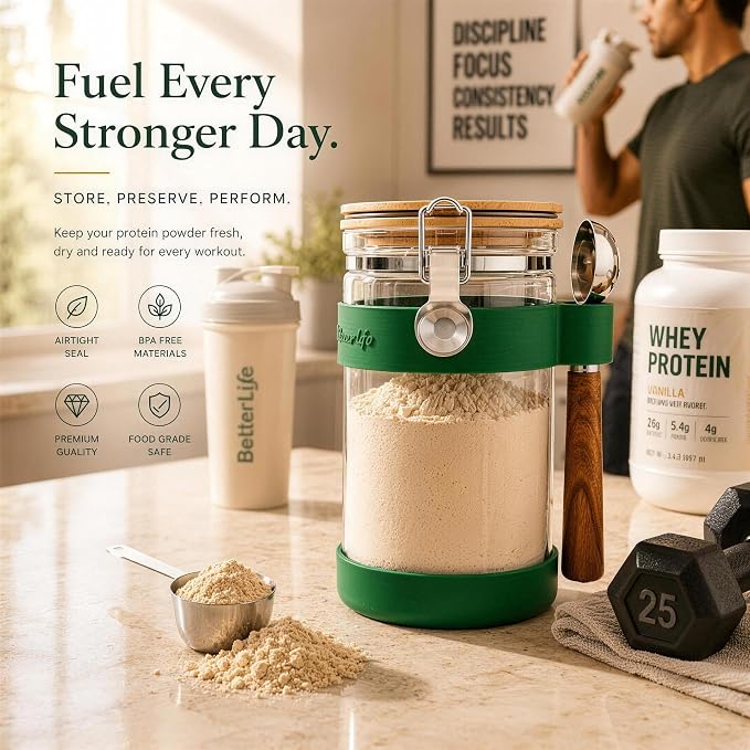 Airtight Glass Protein Powder Container - Image 2