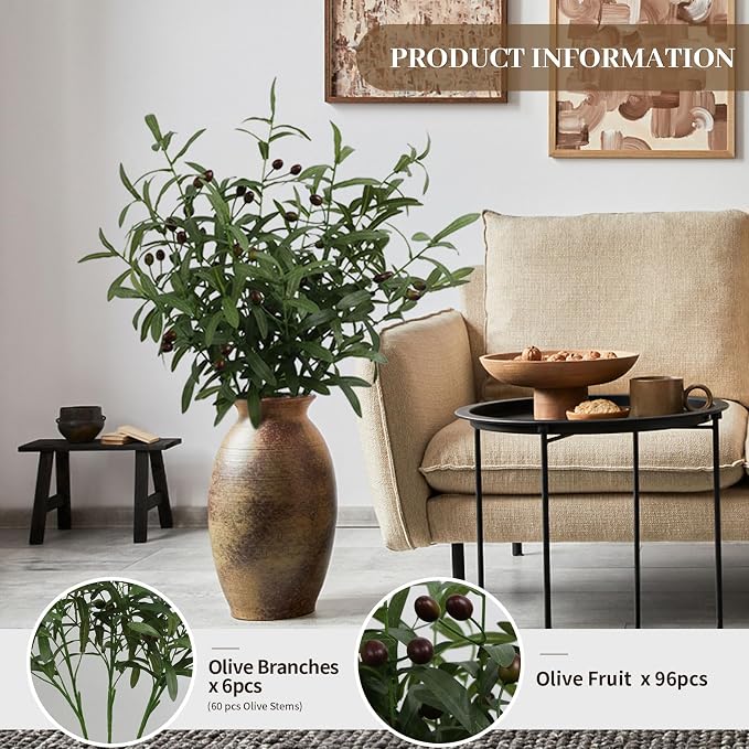 Leftover 6PCS 38 Inch Faux Olive Branches - Image 2