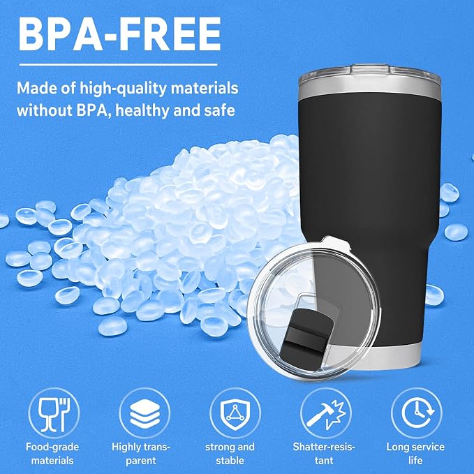 30 oz Tumbler Lid, 3 Pack Magnetic Slider Replacement Lids - Image 4