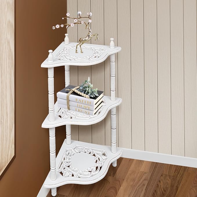 Antique White Corner Bookshelf - Image 3