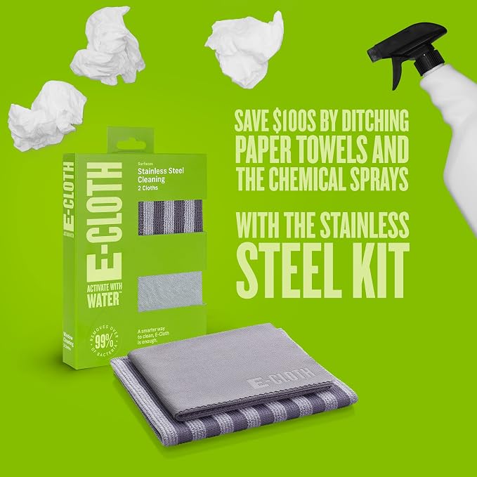 E-Cloth Stainless Steel Microfiber Cleaning Cloth Pack - Image 8
