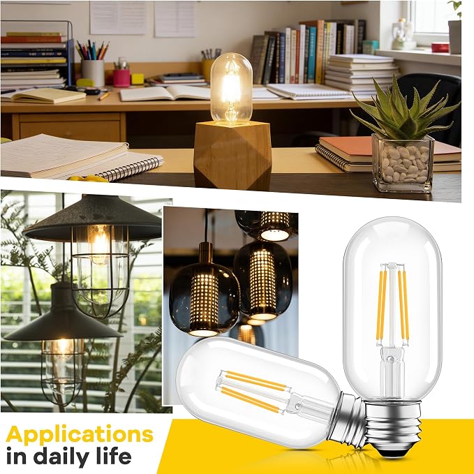 Vintage T45 LED Bulbs Non-Dimmable, 40W Eqv. E26 Edison Filament Light Bulbs - Image 4