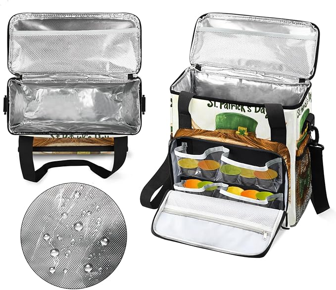 Highland Cow St. Patrick's Day Coffee Maker Carring Bag, Large Insulated - Image 3