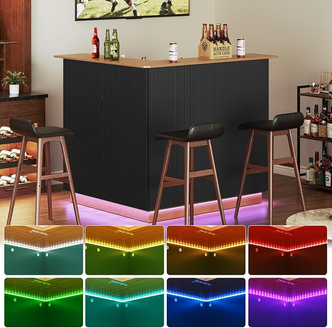 ARTPOWER L Shaped Home Bar Cabinet - Image 5