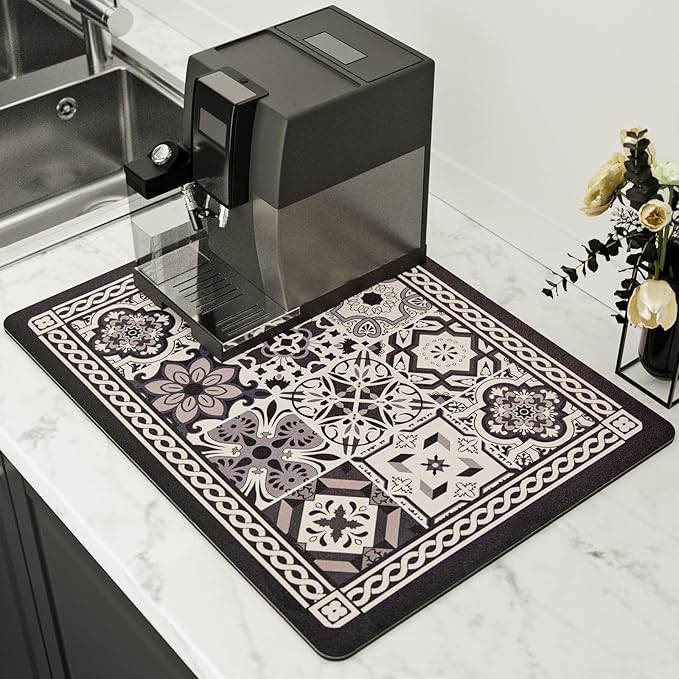 Coffee Mat, Dish Drying Mat, Fast Water Absorption, Hide Stains, Coffee Bar by Lilithmanor