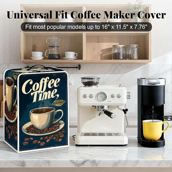 BVBOX Coffee Maker Cover, Durable Dustproof Lightweight Polyester Cotton Blend - Image 3