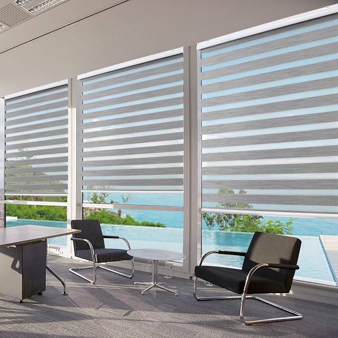 Joydeco Cordless Zebra Blinds for Windows, Dual Layer Free-Stop Zebra Shades - Image 7