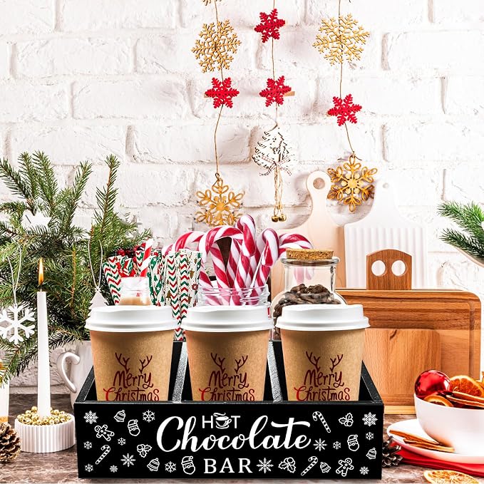 Christmas Hot Cocoa Bar Wood Coffee Station Organizer - Image 6