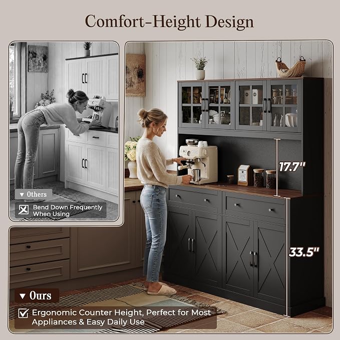 PRAISUN 71''H x 55.1''W Pantry Cabinet - Image 7