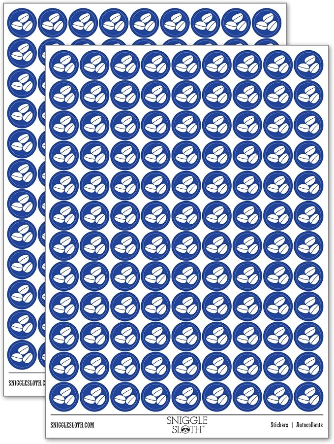 Coffee Beans Trio 200+ Round Stickers by Sniggle+Sloth