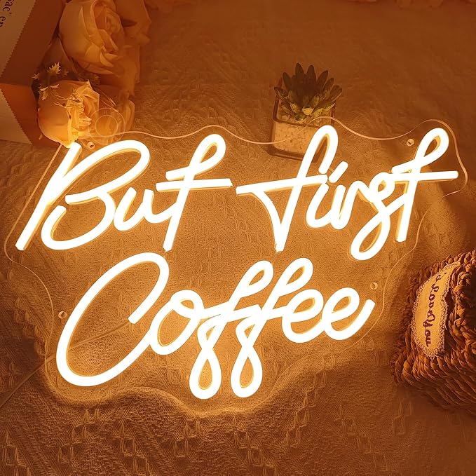 SYLHOME But First Coffee Led Neon Light Signs 5V Home Bedroom Kitchen Office - Image 5
