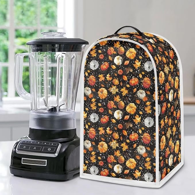 Pumpkin Maple Leaf Blender Cover Top Handle Portable Stand Mixer or Coffee - Image 5