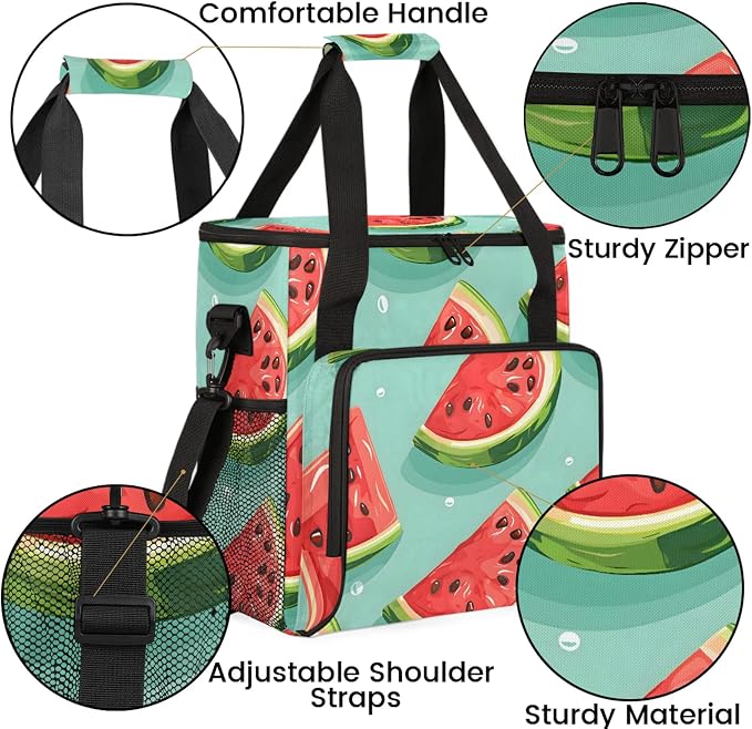 Fruit Watermelon Coffee Maker Carring Bag, Large Insulated Storage Organizer - Image 6