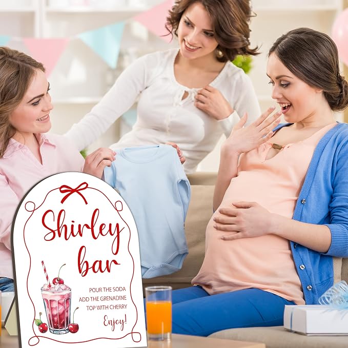 Bow Shirley Bar Sign, Baby Shower Welcome Sign, Baby Shower Table Decor Sign - Image 5