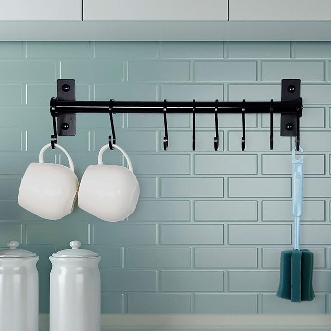 Dseap Kitchen Utensil Holder Hanger, Pot and Pan Rack Wall Mounted, Kitchen Rail - Image 5