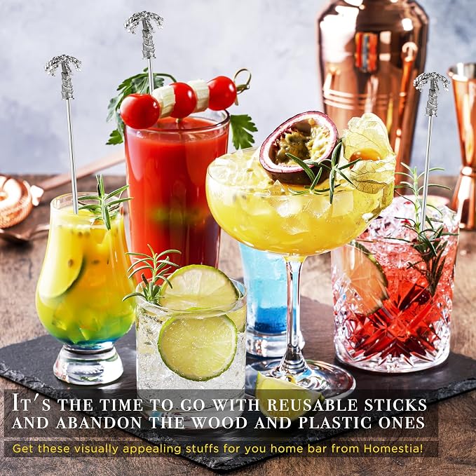 Homestia 6 Pack 7.5" Stainless Steel Coffee Stirrers, Reusable Swizzle Sticks - Image 7