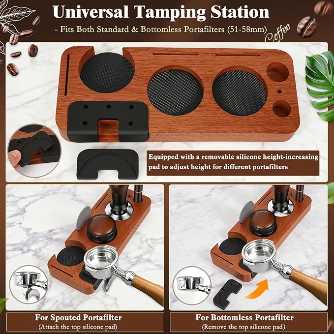 8 PCS Espresso Accessories Kit, 54mm Espresso Tamper Kit Coffee Tamper Set - Image 8