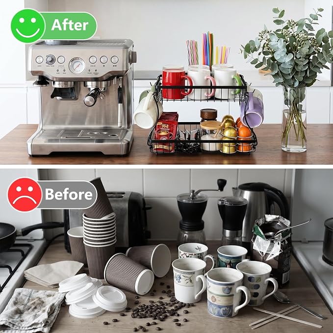 Coffee Mug Holder, Metal Cup Holder Rack - Image 5