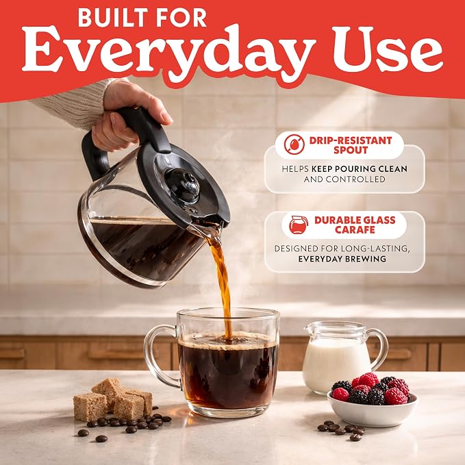 Gourmia 12 Cup One-Touch Coffee Maker – Pause and Serve - Image 5