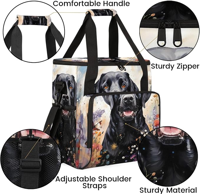 Black Labrador Dog Coffee Maker Carring Bag, Large Insulated Storage Organizer - Image 6
