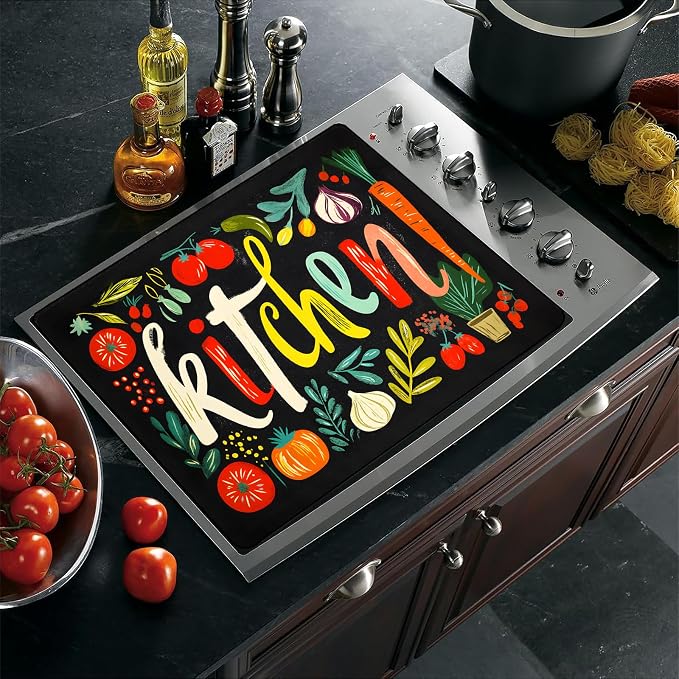 Colorful Kitchen Stove Top Cover 28.3 x 20.5 Inches, Heat Resistant Glass Stove - Image 5