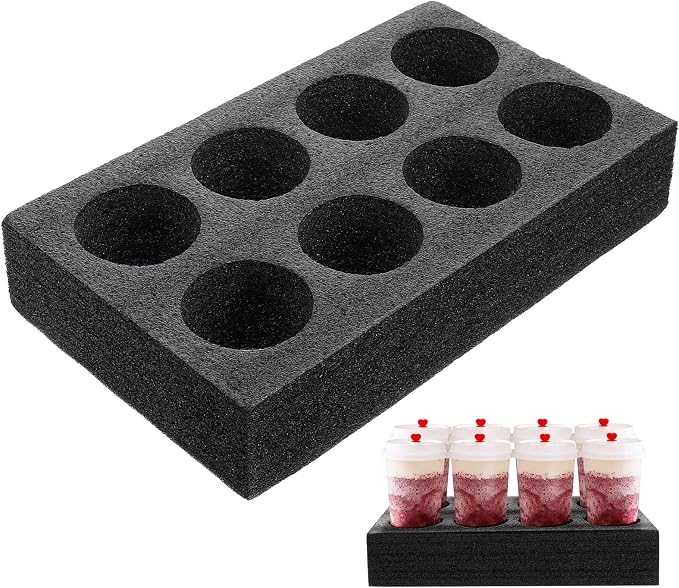 GANAZONO Multiple Holes Cup Holder Foam 8 Cup Carrier Tray Drink Carrier by GANAZONOEnjoyYourLife