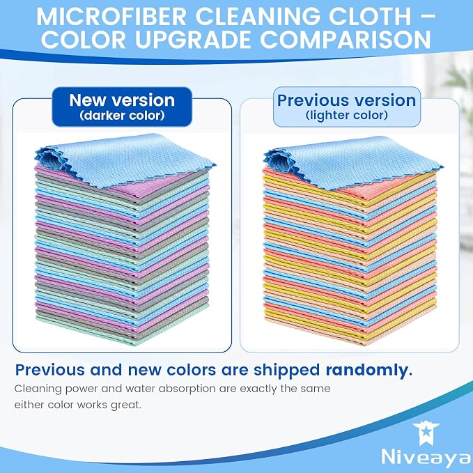 Niveaya 24 Pcs Fish Scale Streak Free Miracle Cleaning Cloth Easy Clean - Image 2