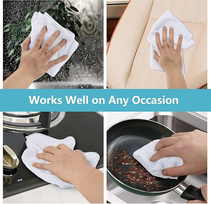HOMEXCEL White Microfiber Cleaning Cloth 400 Pack, Microfiber Towel - Image 6