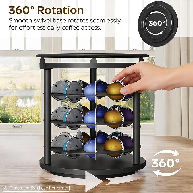 YATINEY Coffee Pod Holder for K Cup, 4 Tier Holder for Vertuo, Coffee Pod - Image 2