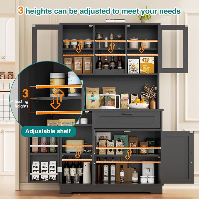 Vongrasig Farmhouse Pantry Cabinet - Image 5