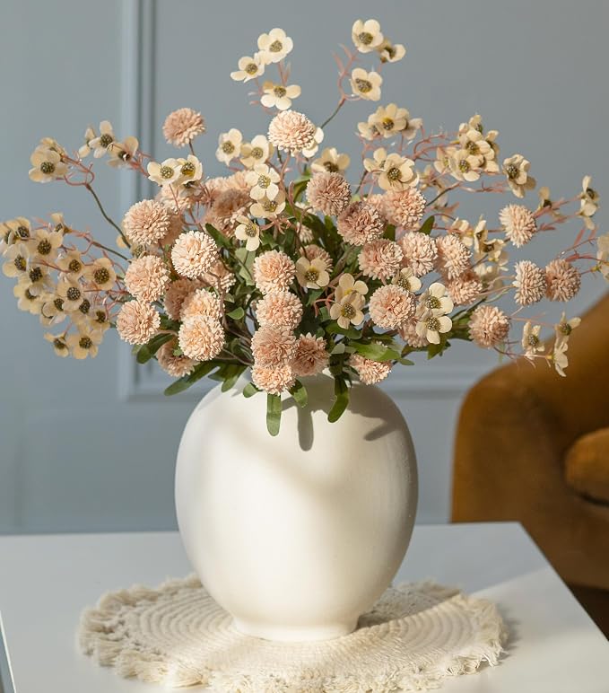 HyeFlora Faux Silk Pompon Mums Artificial Flowers by HyeFloraartificialflowers