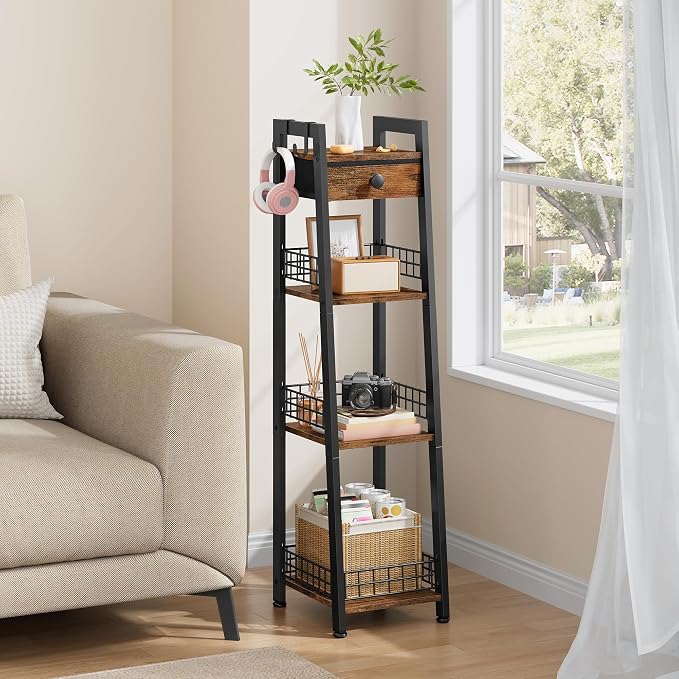 Gewudraw 4-Tier Narrow Ladder Shelf - Image 2