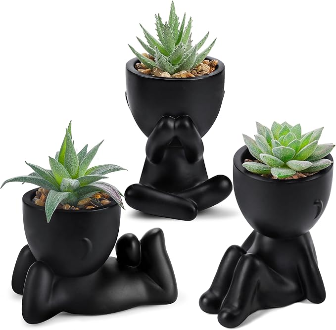 Der Rose 3pcs Fake Succulents Plants Artificial by DerRose