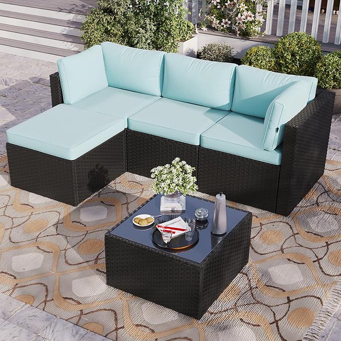 Aoxun Patio Furniture Set 5-Piece, Outdoor Sectional Sofas by Aoxun