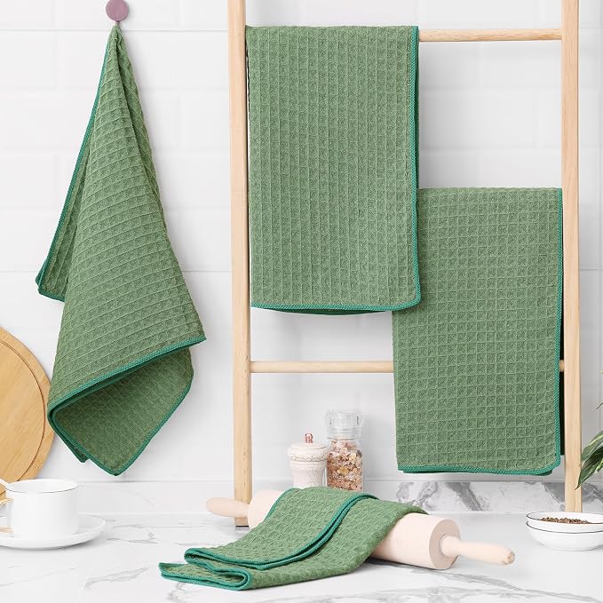 Homaxy Microfiber Waffle Weave Kitchen Towels, 16 x 28 Inch Ultra Absorbent and - Image 5