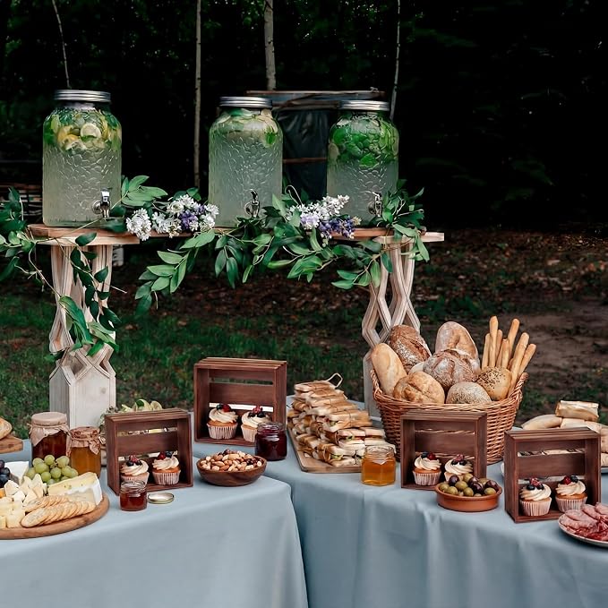 6 Pcs Rustic Wood Crates Cupcake Stand Decorative Wedding Cupcake Display - Image 6