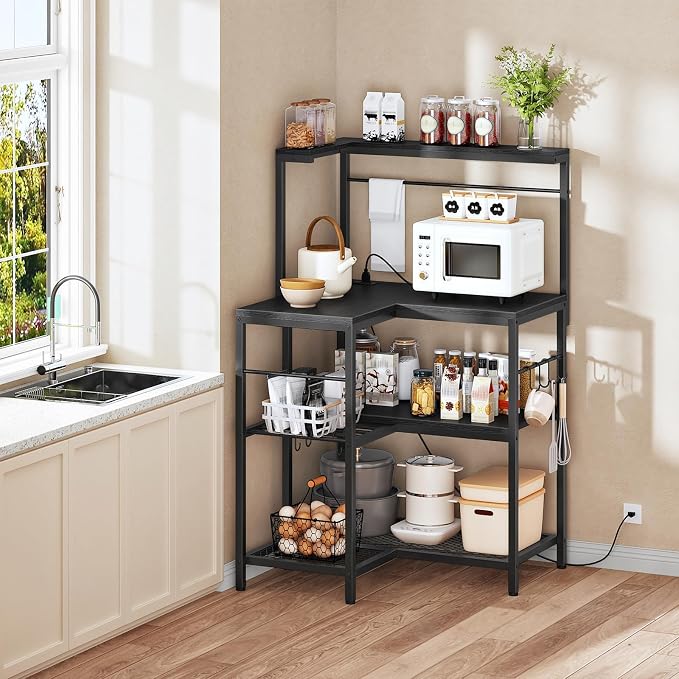 HOOBRO L-Shaped Bakers Rack - Image 4