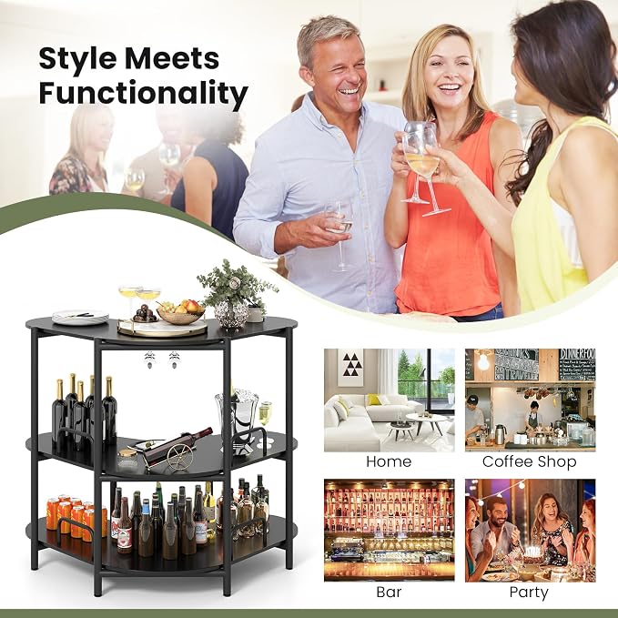 HOMGX Home Bar Table, Wine Bar Cabinet - Image 7