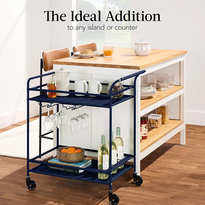 Best Choice Products Rolling Bar Cart, Mobile Home Bar Serving Cart, Serving - Image 6