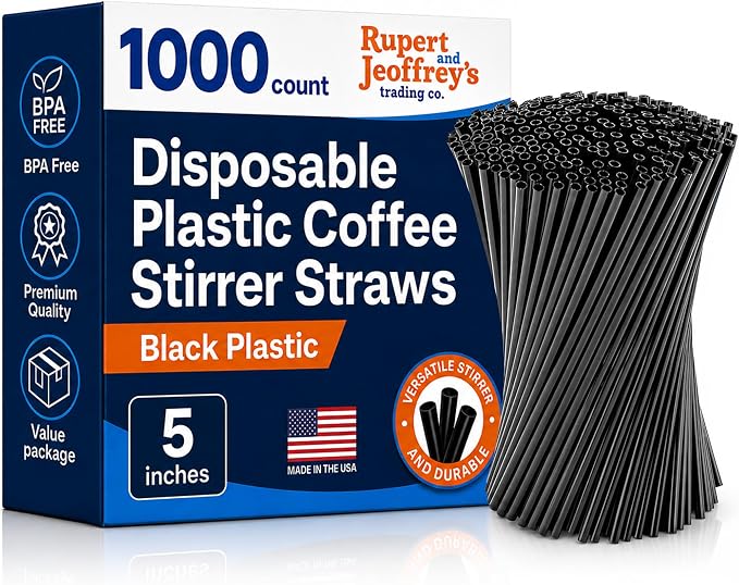Disposable Plastic Coffee Stirrer Straw by RupertandJeoffreysTradingCo